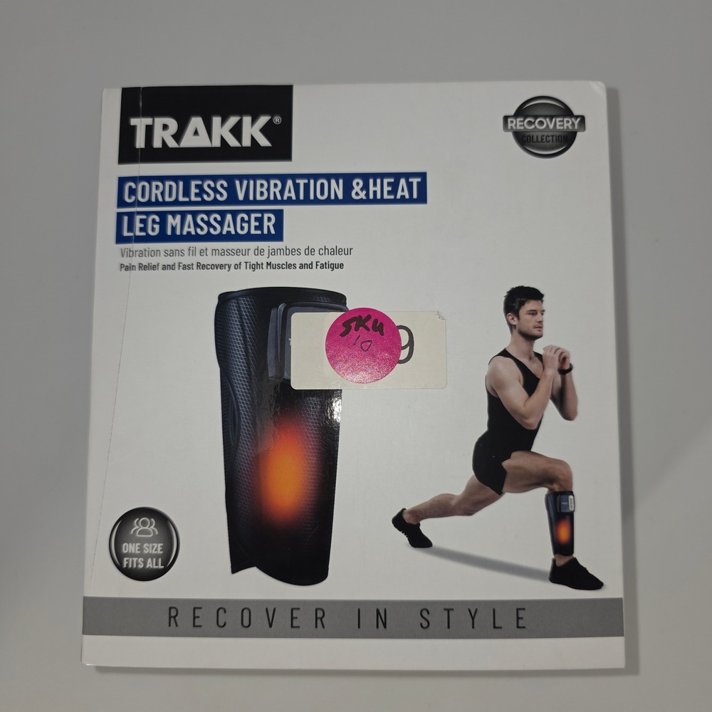 TRAKK Leg Massager Unisex OS Black New Cordless Vibration Heat TR-HTMSCF-500